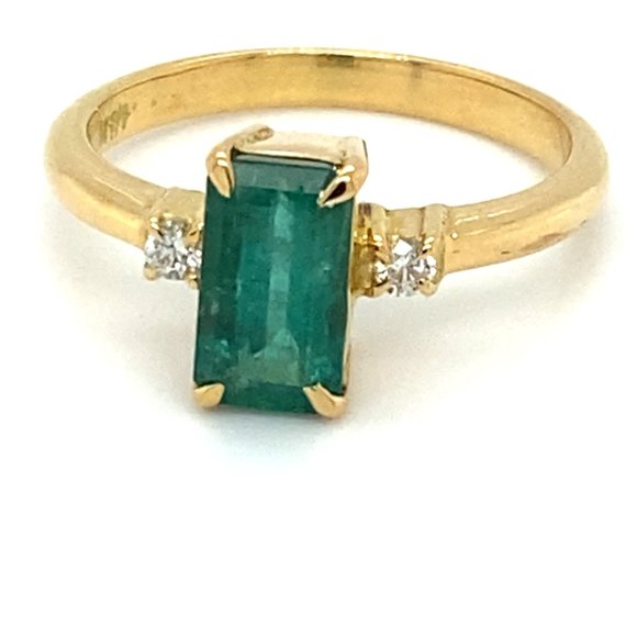 Panjshir Emerald 1.47ct Diamonds 18K Gold Ring - Picture 1 of 7